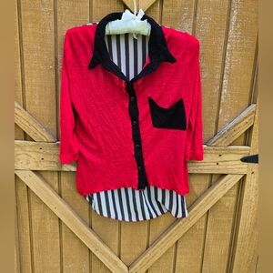 Discreet Red and Black Shirt Size Medium